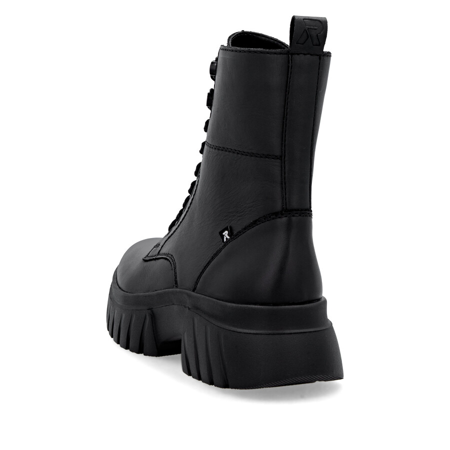 schwarze damen-stiefel mit reißverschluss rieker sport w1870-02