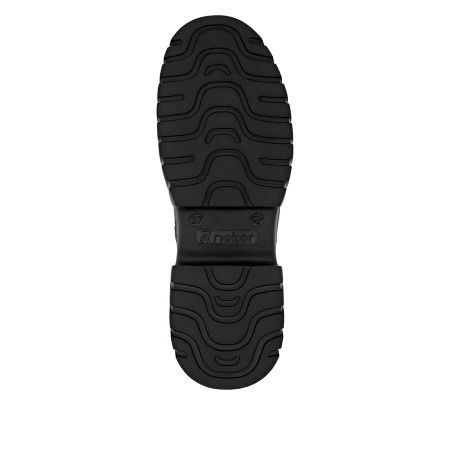 schwarze damen-stiefel mit reißverschluss rieker sport w1870-02