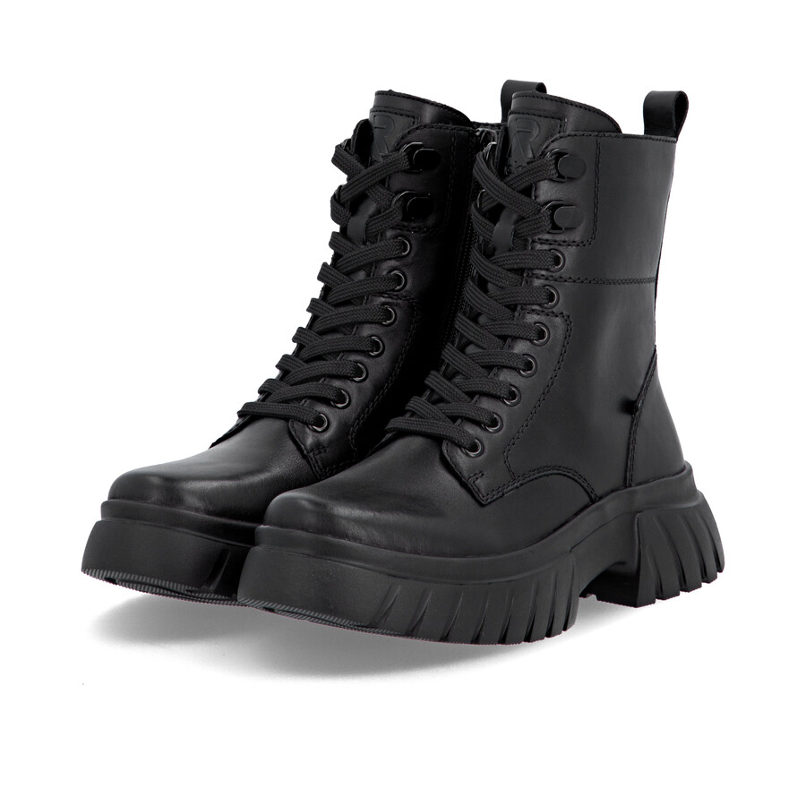 schwarze damen-stiefel mit reißverschluss rieker sport w1870-02