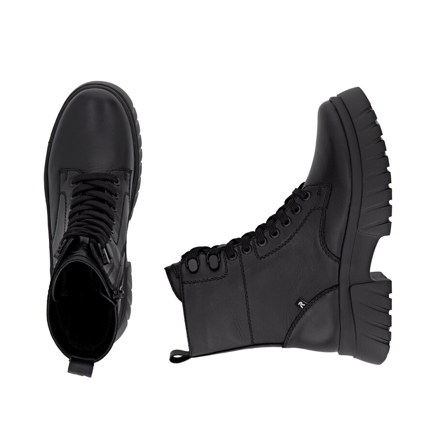 schwarze damen-stiefel mit reißverschluss rieker sport w1870-02