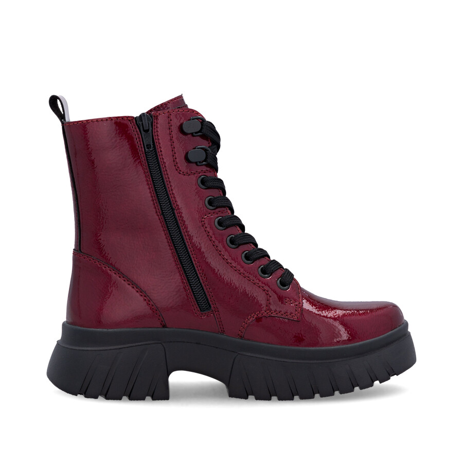rote damen-stiefel mit reißverschluss rieker sport w1870-35