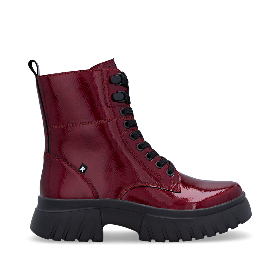 rote damen-stiefel mit reißverschluss rieker sport w1870-35