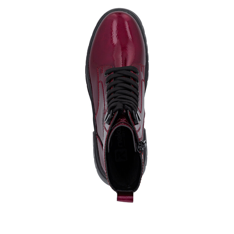 rote damen-stiefel mit reißverschluss rieker sport w1870-35