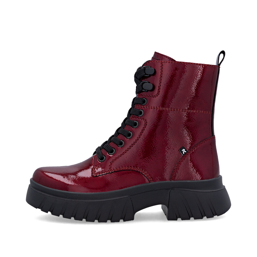 rote damen-stiefel mit reißverschluss rieker sport w1870-35