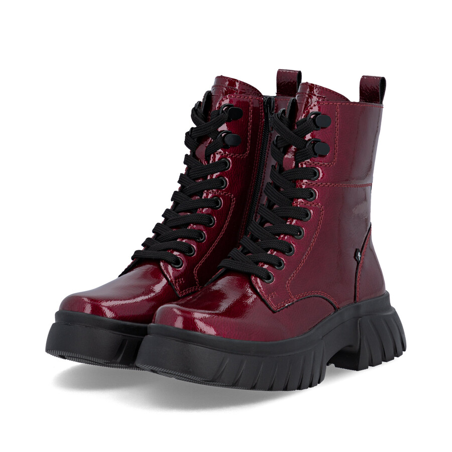 rote damen-stiefel mit reißverschluss rieker sport w1870-35