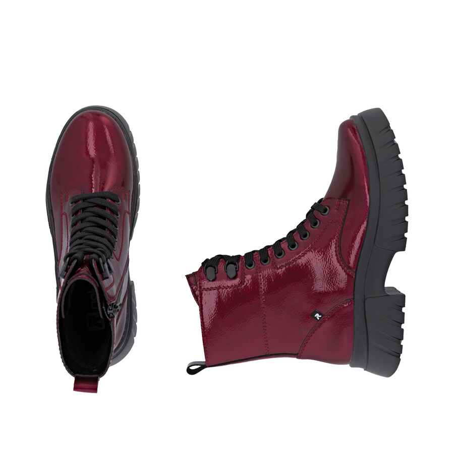 rote damen-stiefel mit reißverschluss rieker sport w1870-35