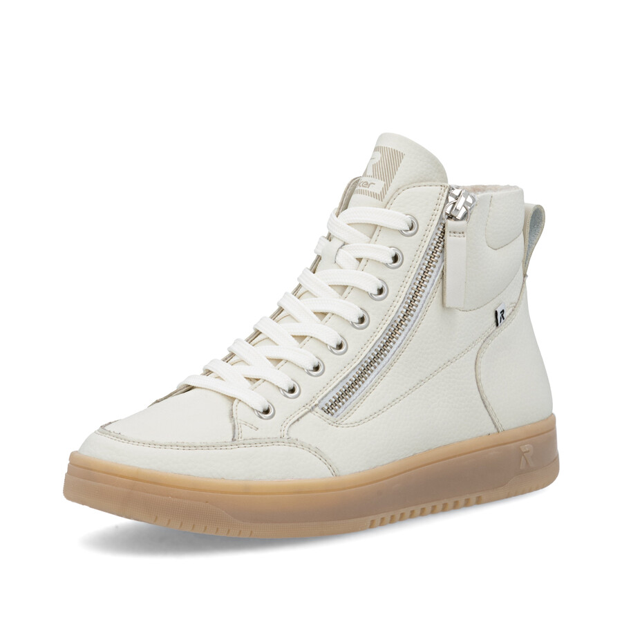 weiße damen-stiefeletten mit reißverschluss rieker sport w1971-80
