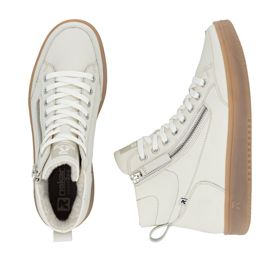 weiße damen-stiefeletten mit reißverschluss rieker sport w1971-80