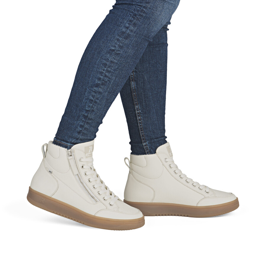weiße damen-stiefeletten mit reißverschluss rieker sport w1971-80