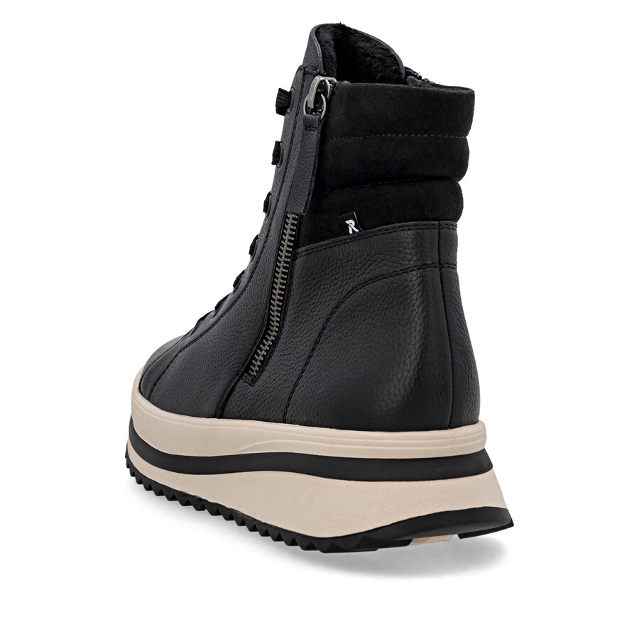 schwarze damen-stiefel mit reißverschluss rieker sport w3870-00