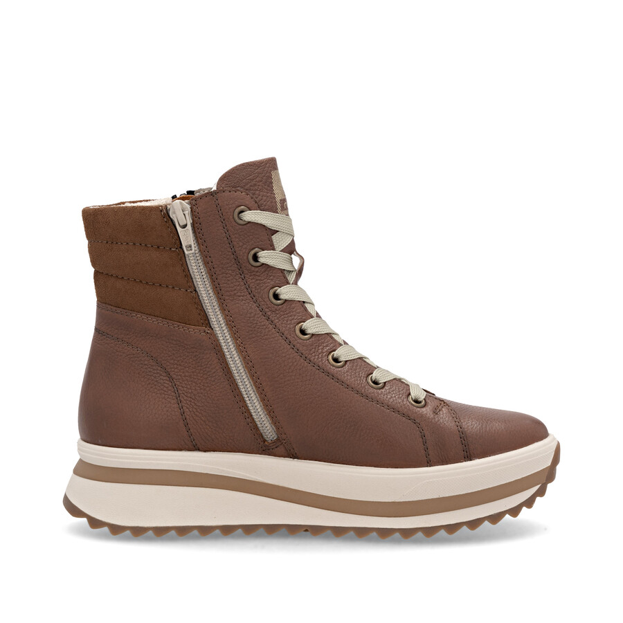 braune damen-stiefel mit reißverschluss rieker sport w3870-24