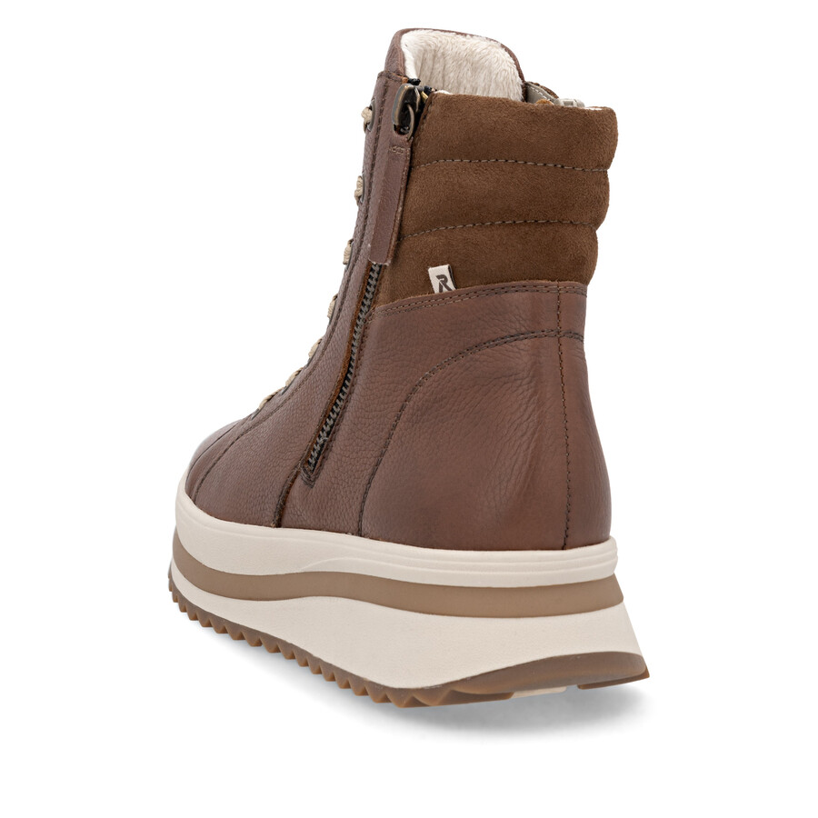 braune damen-stiefel mit reißverschluss rieker sport w3870-24