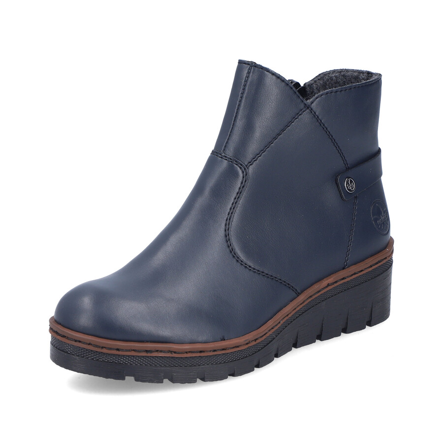 blaue damen-stiefel mit reißverschluss rieker x9164-14