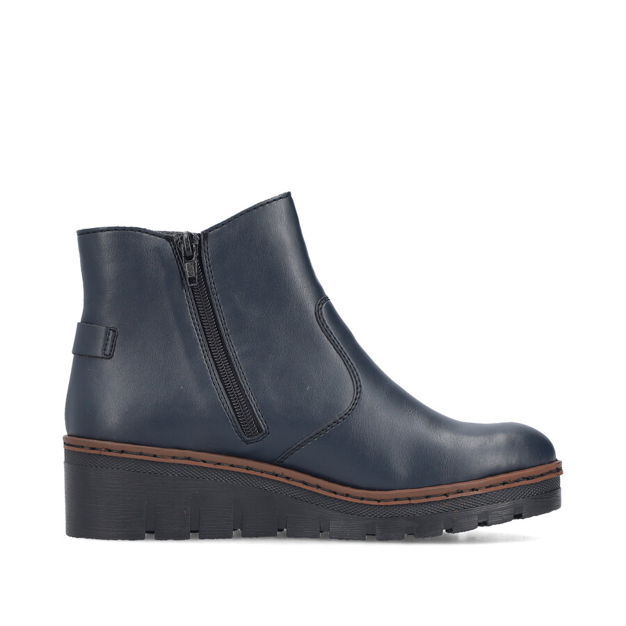 blaue damen-stiefel mit reißverschluss rieker x9164-14