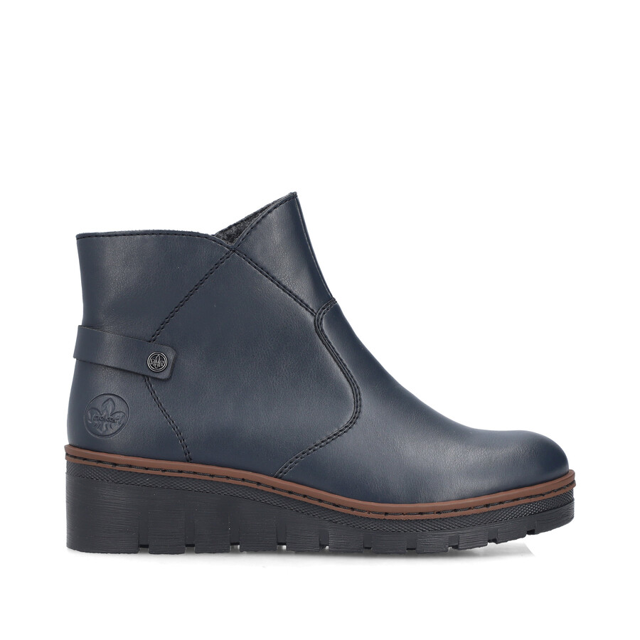 blaue damen-stiefel mit reißverschluss rieker x9164-14