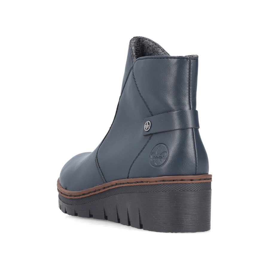 blaue damen-stiefel mit reißverschluss rieker x9164-14