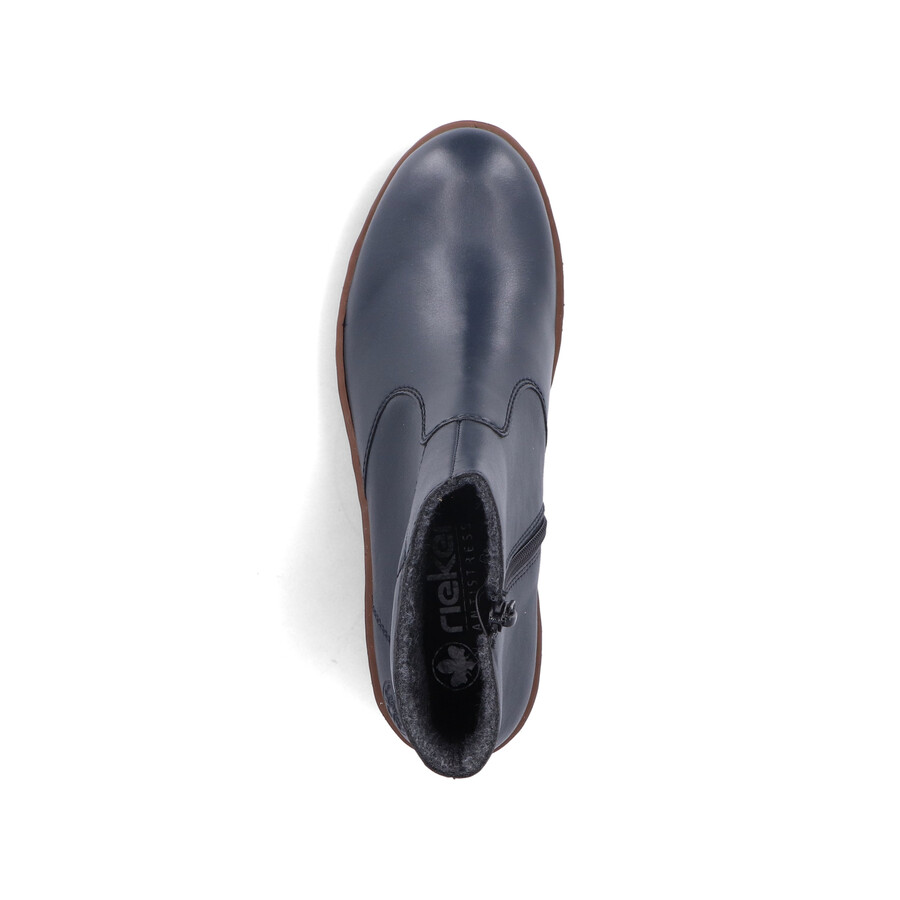 blaue damen-stiefel mit reißverschluss rieker x9164-14
