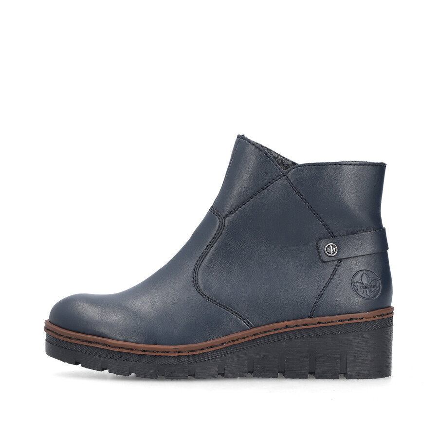 blaue damen-stiefel mit reißverschluss rieker x9164-14