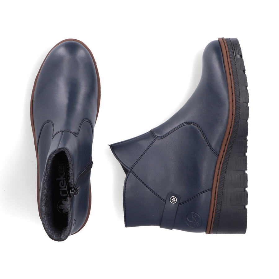 blaue damen-stiefel mit reißverschluss rieker x9164-14