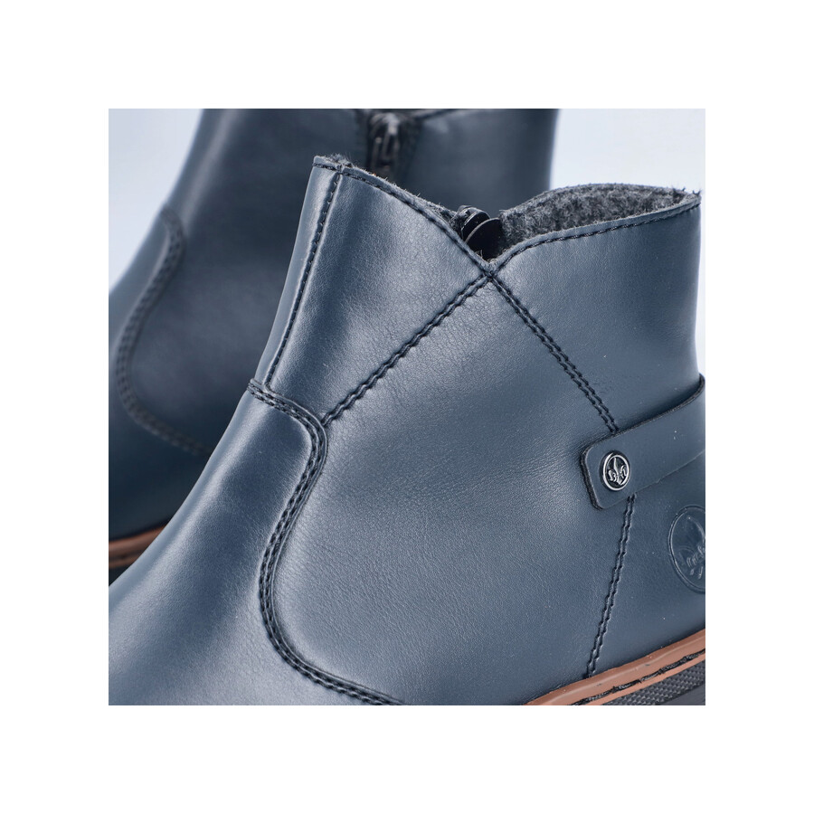 blaue damen-stiefel mit reißverschluss rieker x9164-14