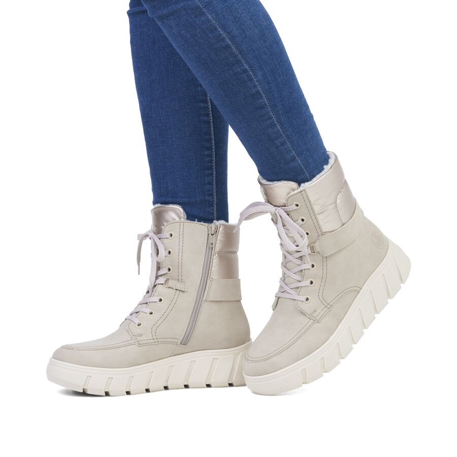 beige damen-stiefeletten mit reißverschluss rieker y3503-62