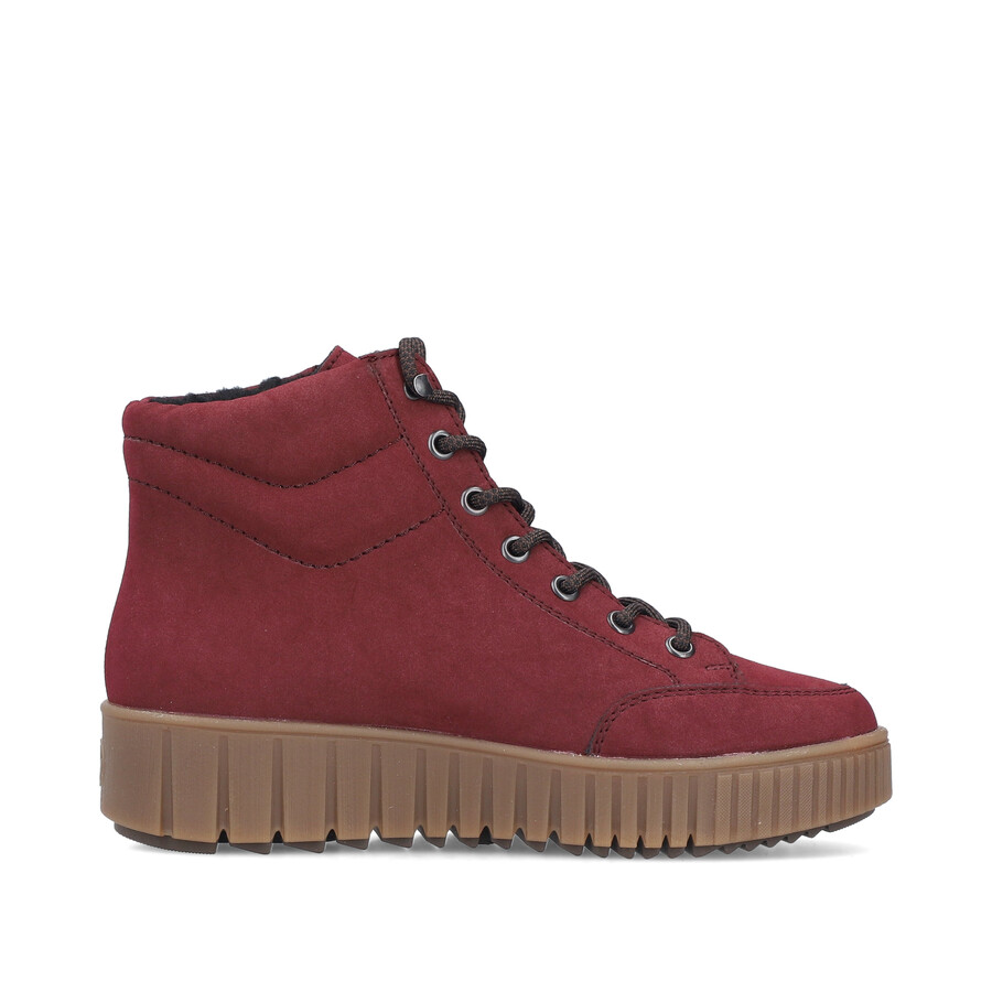 rote damen-stiefel mit reißverschluss rieker y6104-35