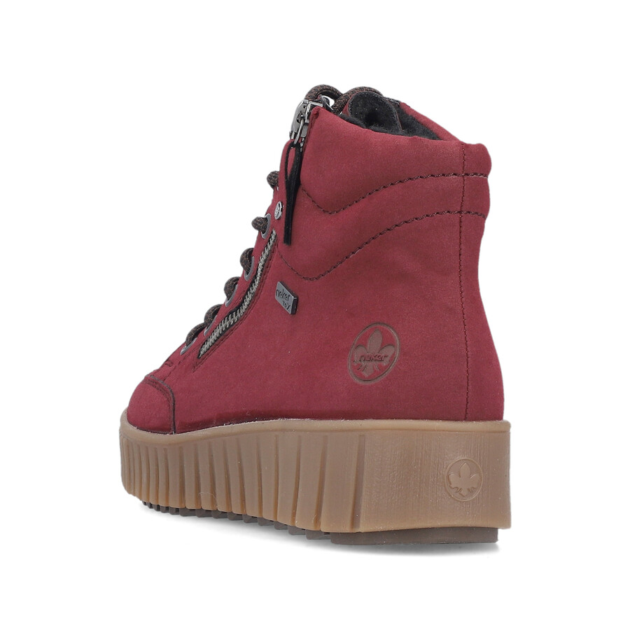 rote damen-stiefel mit reißverschluss rieker y6104-35