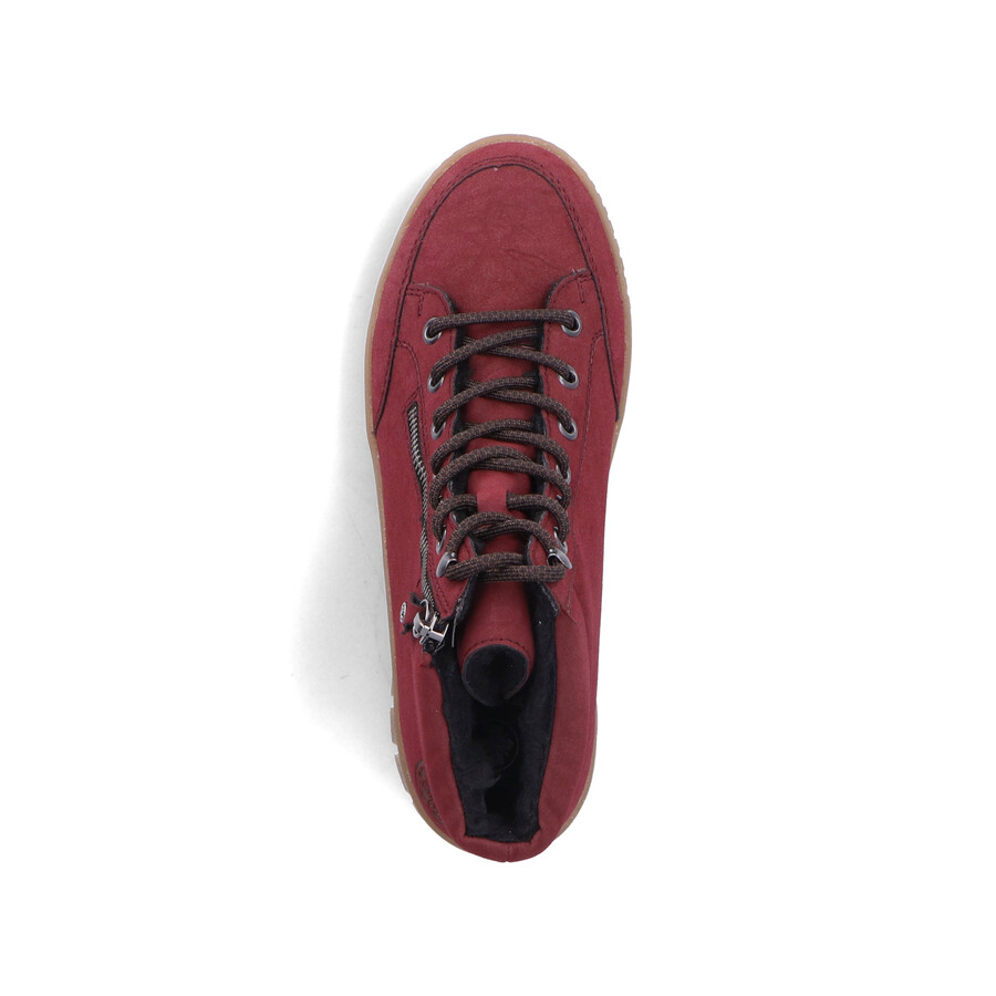 rote damen-stiefel mit reißverschluss rieker y6104-35
