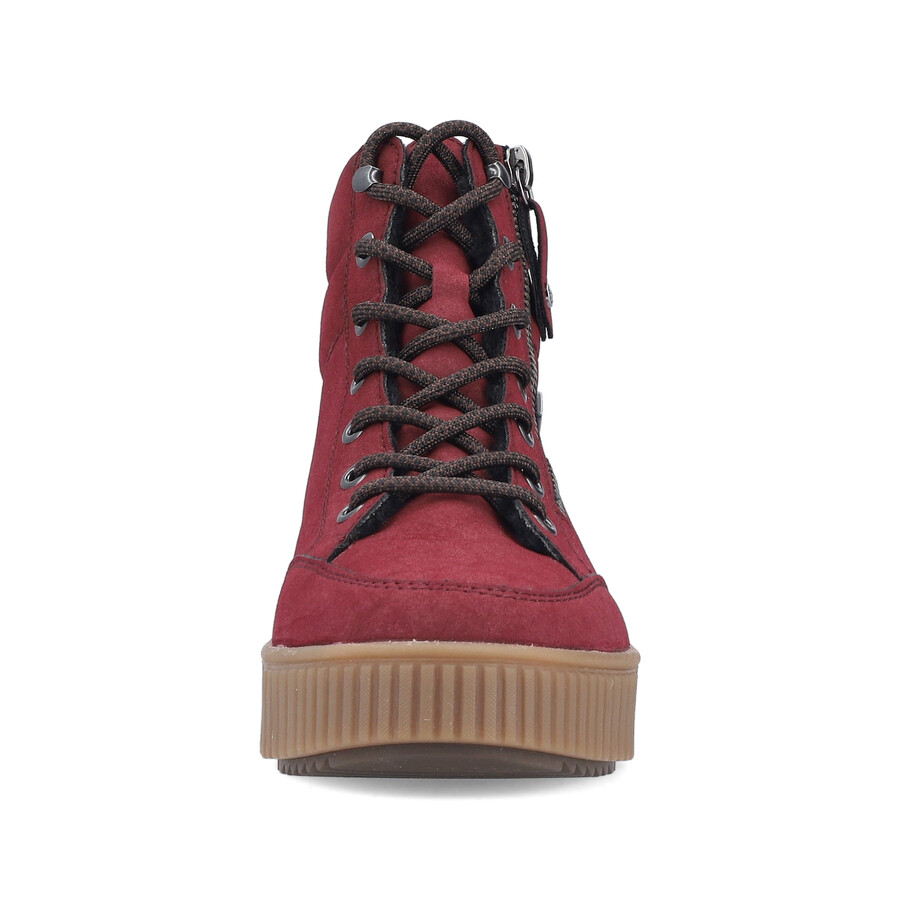 rote damen-stiefel mit reißverschluss rieker y6104-35