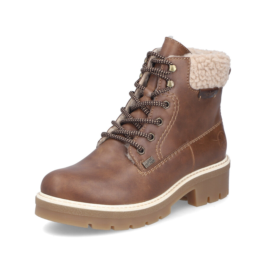 braune damen-stiefel mit reißverschluss rieker y8118-22