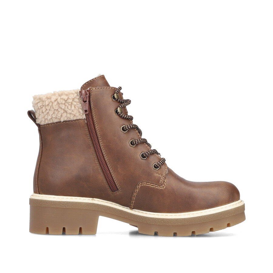 braune damen-stiefel mit reißverschluss rieker y8118-22