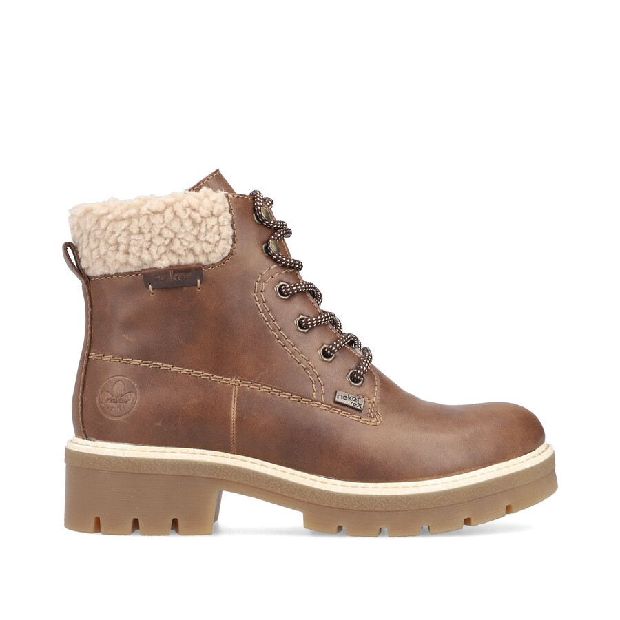 braune damen-stiefel mit reißverschluss rieker y8118-22