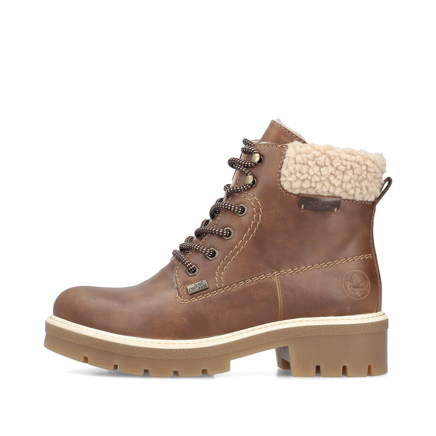 braune damen-stiefel mit reißverschluss rieker y8118-22