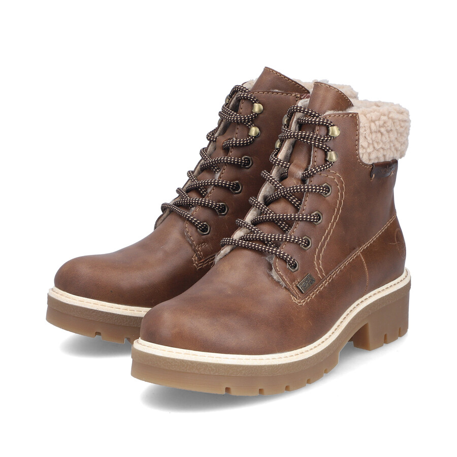 braune damen-stiefel mit reißverschluss rieker y8118-22