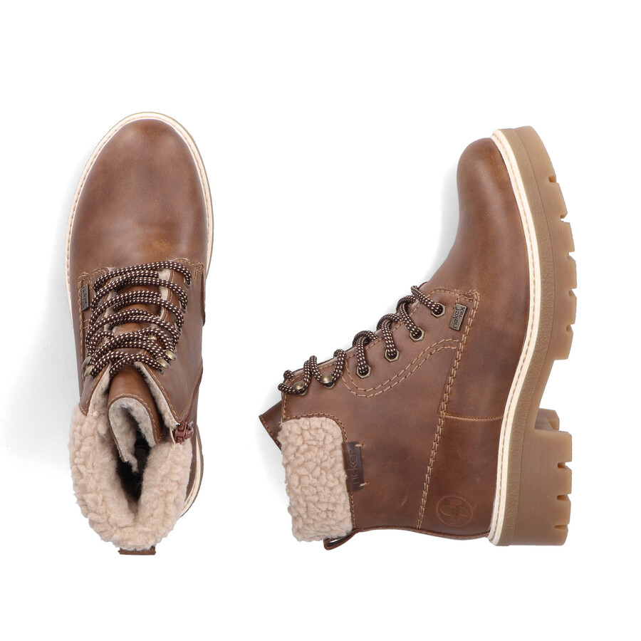 braune damen-stiefel mit reißverschluss rieker y8118-22