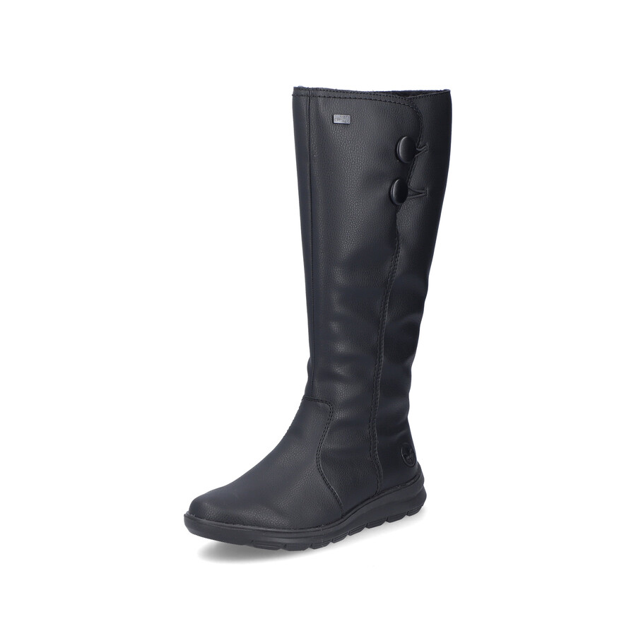 schwarze damenstiefel mit reißverschluss rieker z0090-00