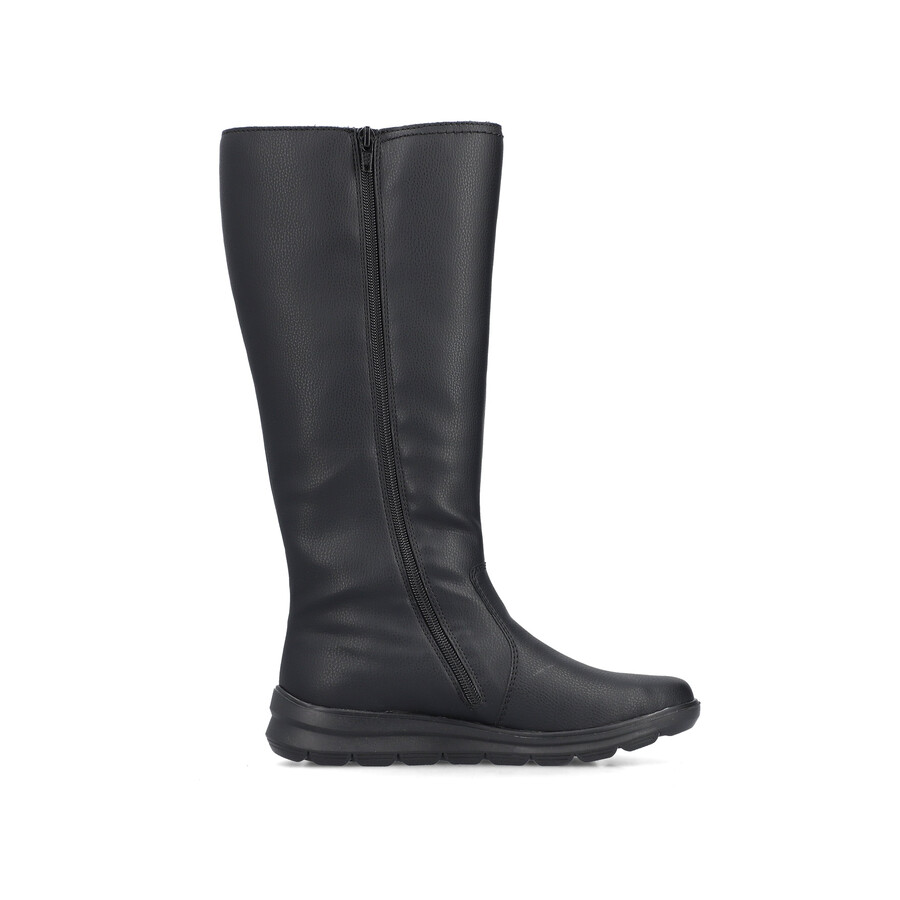 schwarze damenstiefel mit reißverschluss rieker z0090-00
