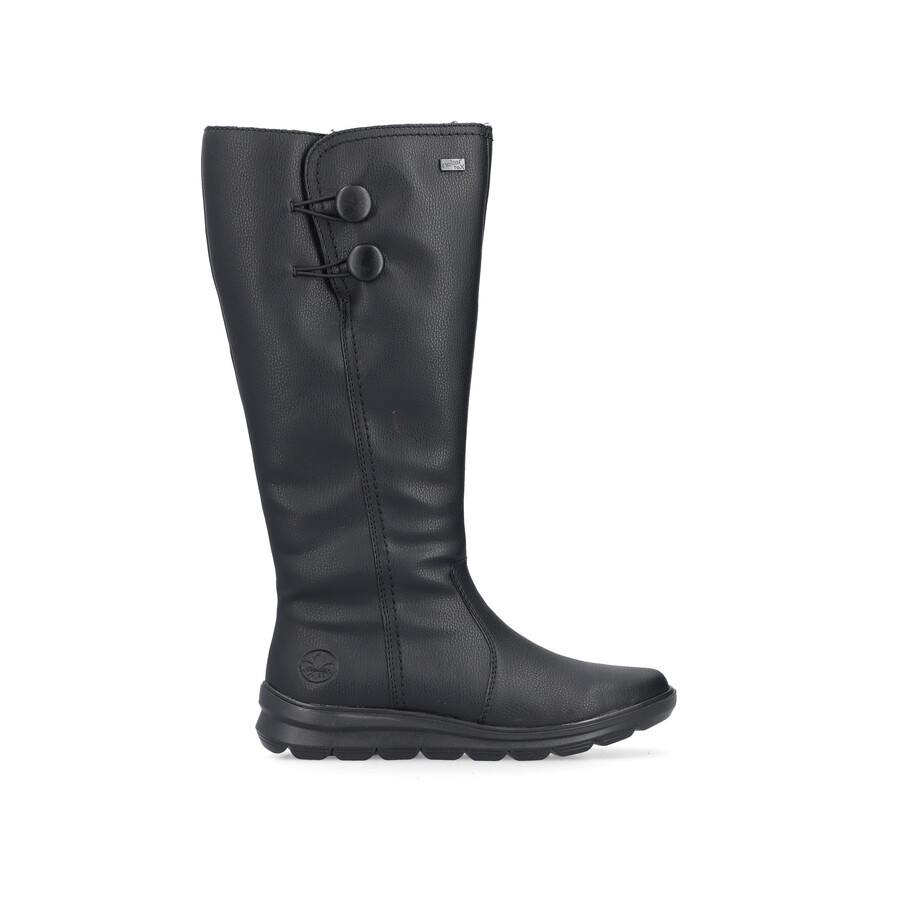 schwarze damenstiefel mit reißverschluss rieker z0090-00