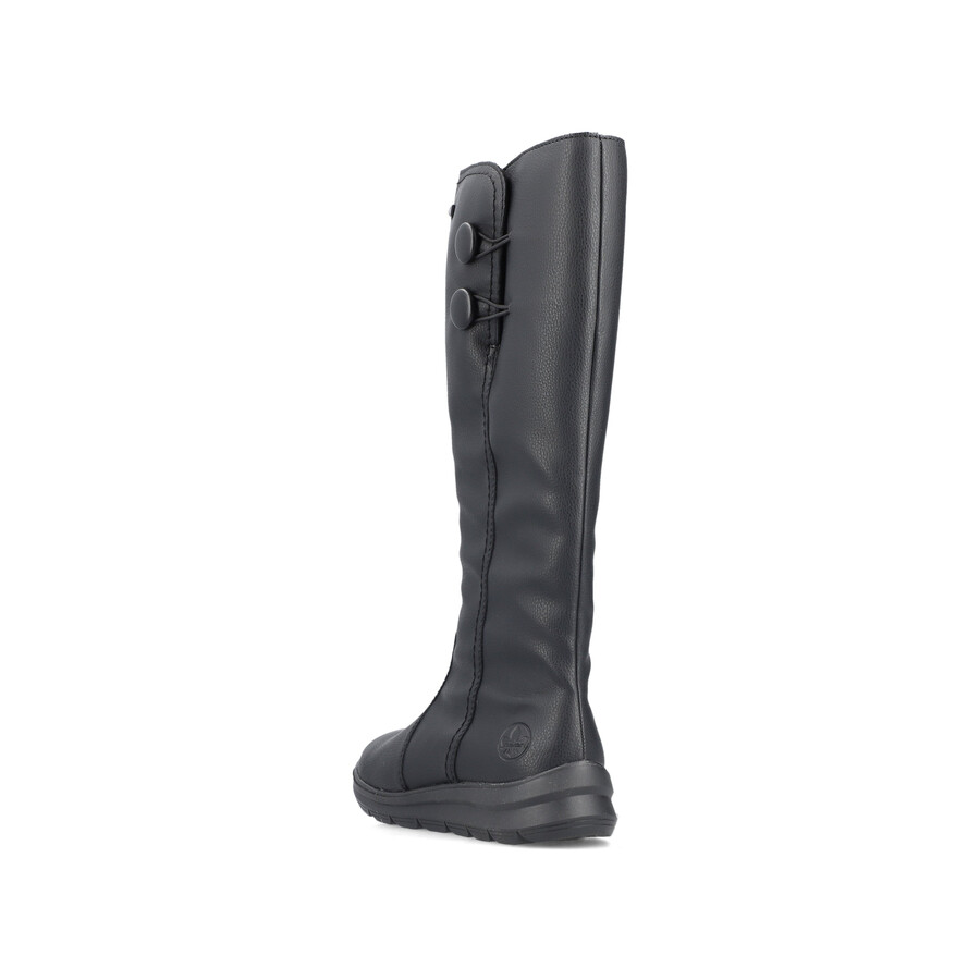schwarze damenstiefel mit reißverschluss rieker z0090-00