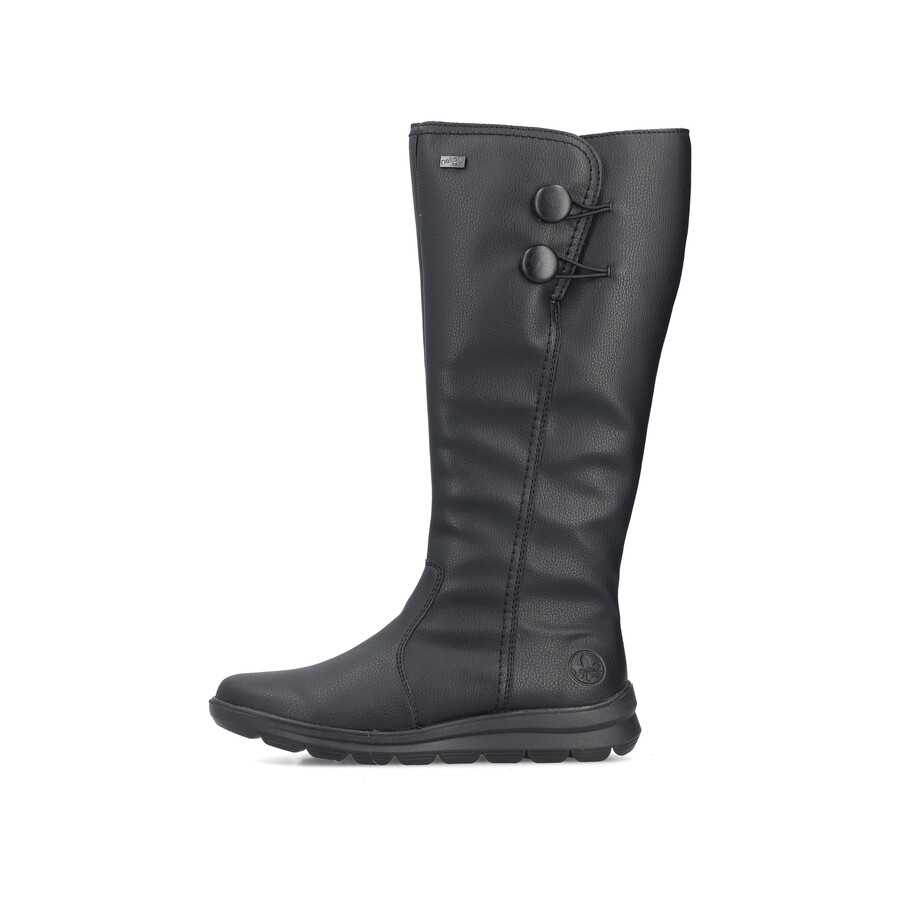 schwarze damenstiefel mit reißverschluss rieker z0090-00