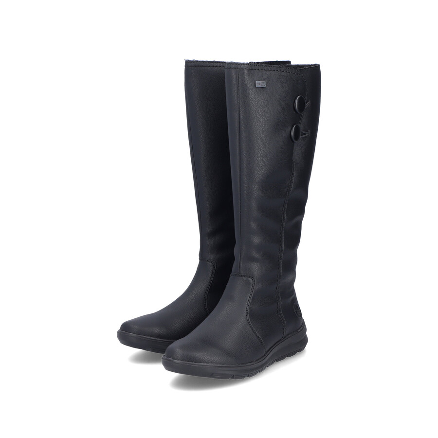 schwarze damenstiefel mit reißverschluss rieker z0090-00