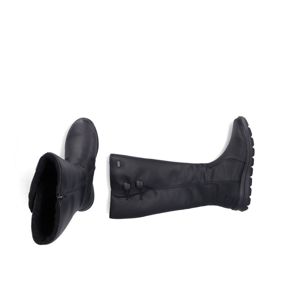 schwarze damenstiefel mit reißverschluss rieker z0090-00
