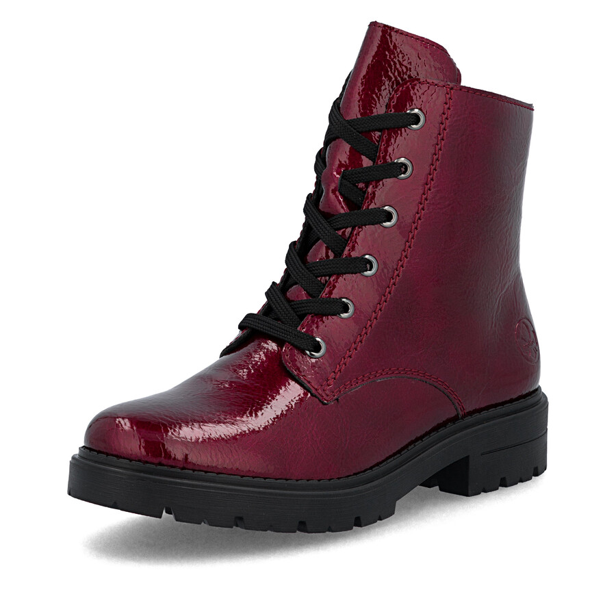 rote damen-stiefel mit reißverschluss rieker z2841-33