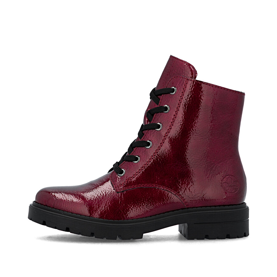 rote damen-stiefel mit reißverschluss rieker z2841-33