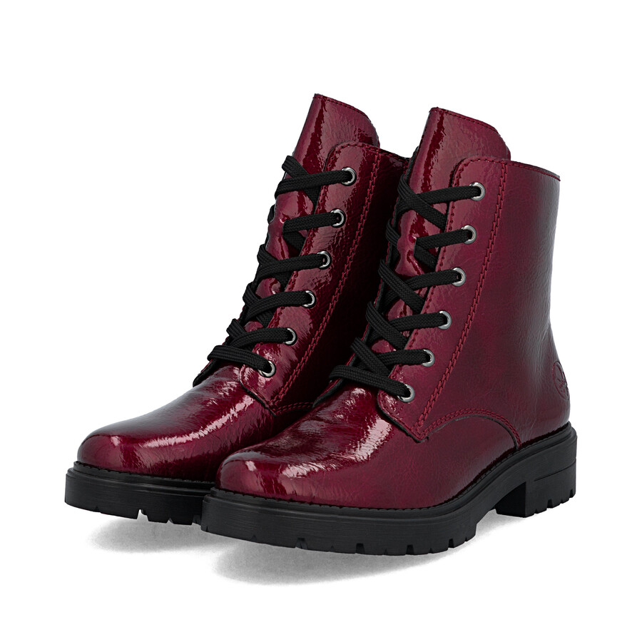 rote damen-stiefel mit reißverschluss rieker z2841-33