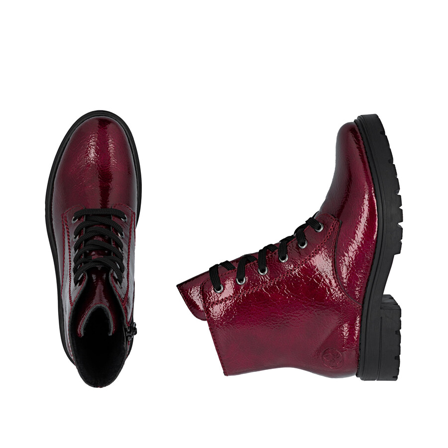 rote damen-stiefel mit reißverschluss rieker z2841-33