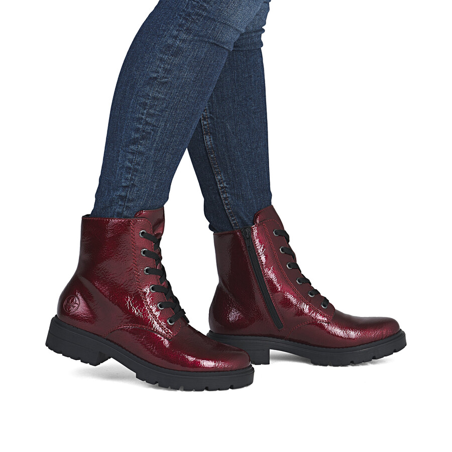 rote damen-stiefel mit reißverschluss rieker z2841-33