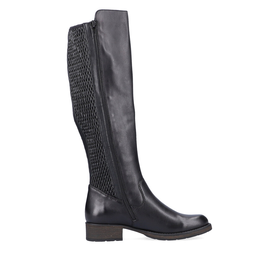 schwarze damen-stiefel mit reißverschluss rieker z9591-00