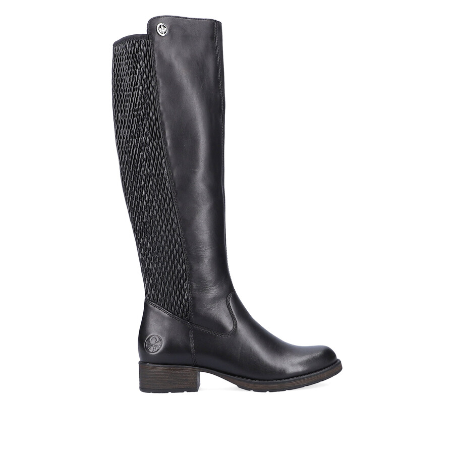 schwarze damen-stiefel mit reißverschluss rieker z9591-00