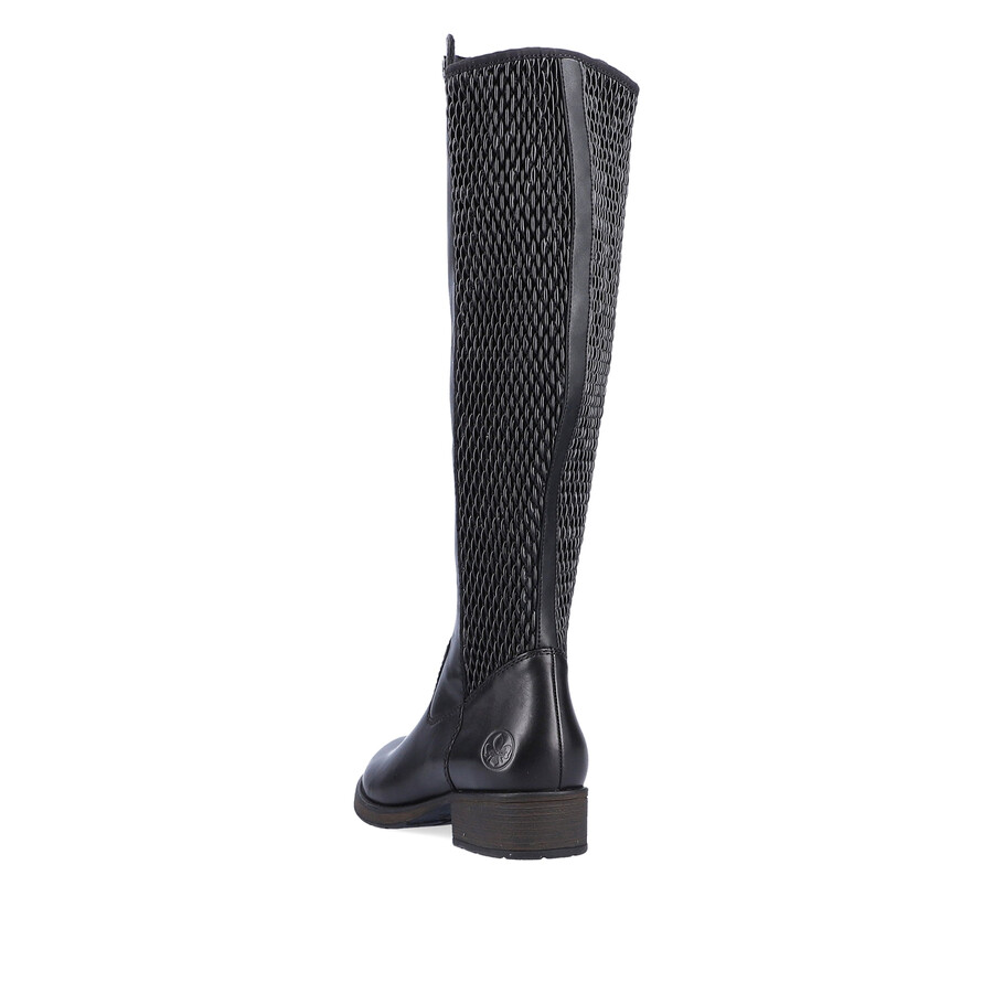 schwarze damen-stiefel mit reißverschluss rieker z9591-00